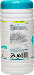 6 Pack Surface Cleaning Wipes with Bleach, All-Purpose Cleaner for Bathroom, Kitchen, Office, 450 Count Canister, Fresh Scent, 7.5" x 7" Sheet, Lint Free & Durable