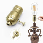 DiCUNO Lamp Turn On/Off Switch Knobs Replacement, Metal Lamp Switch Knob for Universal Light Socket, Standard Size, Champagne Gold, 4 Packs