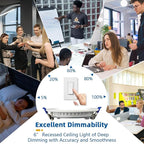 4 Pack LED Recessed Lighting 6 Inch, 16W MAX.2000LM Eqv.200W, 2700K/3000K/3500K/4000K/5000K Selectable, Dimmable Recessed Lights Wafer Downlight -ETL & Energy Star Certified