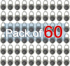 LanuBe Lock Standard Dial Combination Lock, 2 inch. Wide, with Different Combinations, Black Turnplate, Pack of 60; Lock for School, Employee, Gym Sports Locker, Case, Toolbox, and so on