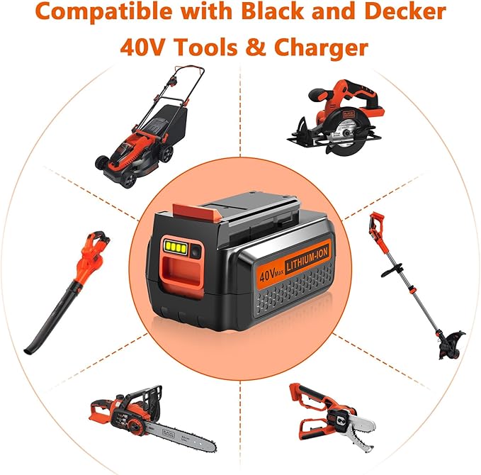 40V 3000mAh Replace Long-Lasting Battery for Black and Decker 40V Lithium Battery, High-Capacity Compatible with Black and Decker 40 Volt Power Tools & LBX2040 LBXR2036
