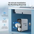 1000GPD Tankless Reverse Osmosis System, MIZUDO Megaflo Mini 8-Stage RO Water Filter Under Sink, 3-Year Filter Life, Anti-Leakage, 3:1 Pure to Drain, NSF/ANSI Certified, Lamp Ring Faucet