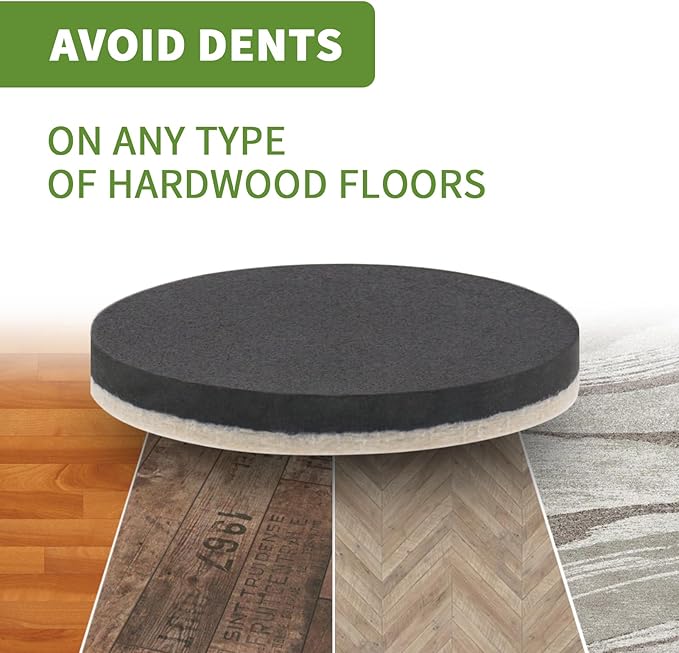 Furniture Sliders for Hardwood Floors 16 PCS - 3 1/2 inch Sliders for Moving Furniture – Felt Furniture Pads for Hardwood Floors