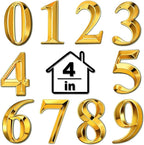 Jetec 10 Pcs House Numbers 3D Door Mailbox Numbers 0-9 Self Adhesive House Door Street Address Stickers for, Apartment, Office, Hotel Room, Mailbox Signs(4 x 2.5 Inches,Gold)