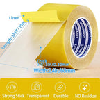 Heavy Duty Double Sided Mounting Tape, 2.4inx33FT, Clear Mesh Grip, Extra Strong Adhesive for Carpets, Wall Mounting, Picture Hanging and DIY Projects,Hand Tearable,Weatherproof