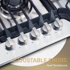 36 Inch Gas Cooktop, Propane Stove Top with 5 ITALY SABAF Sealed Burners 41,800BTU, NG/LPG Convertible Built-in Stainless Steel Stovetop with Thermocouple Protection for Rvs Kitchen Outdoor