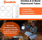 GoodBulb 100-Watt 6 Inch T12 Fluorescent U-Bend Light Bulb 4100K Cool White Light Color Medium Bi-Pin Base High Output 6333 Lumens 10000 Life Hours 62 CRI Pack of 6 Bulbs