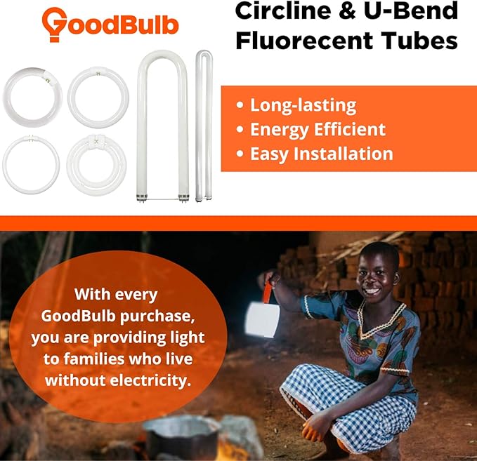 GoodBulb 31-Watt 1.63 Inch T8 Fluorescent U-Bend Light Bulb | 4100K Cool White Color | Medium Bi-Pin Base | High Output 1963 Lumens | 10000 Life Hours 80 CRI | Pack of 10 Bulbs