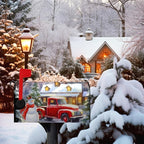 Winter Snowman Mailbox Covers Magnetic Standard Size Merry Christmas Truck Mailbox Cover Holiday Christmas Tree Snowflake Mailbox Wraps Post Cover Decor Waterproof 21 X18 Inch