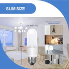 Jolux LED Stick Light Bulbs, Enclosed Fixture Rated,60W Equivalent, 6500K True White, 800 Lumen,Medium Screw Base E26 led Bulbs,Non-Dimmable,6 Count (Pack of 1)…