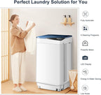COSTWAY Portable Washing Machine, 7.7lbs Capacity Compact Laundry Washer and Spin Combo with 6 Programs, Built-in Barrel Light, Full-Automatic Washing Machine for Apartments Camping RVs Dorm, Blue