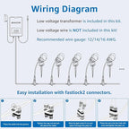 SUNVIE 12 Pack Low Voltage Landscape Lights with 300W Transformer 12-24V LED Landscape Lighting Kit 3000K Waterproof Aluminum Landscape Spotlights with Wire Connectors for House Yard Tree Garden