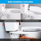 Hibbent 4 PCS Universal Toilet Seat Bolts Kit, Heavy Duty Solid Brass Toilet Bolts with Extra Long Stainless Steel Downlock Nuts Rubber Washers Gaskets, Easy to Install - Bathroom Toilet Repair Screw