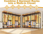 Ulif H50 Extra Large Clothes Rack, Heavy Duty Garment Rack, Freestanding Portable Closet, Clothing Racks for Hanging Clothes, Wardrobe Closet 89.8'' W x 15.8" D x 76.4" H, Max Load 1400 Lbs, Black