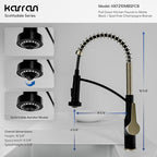Karran Scottsdale Single-Handle Pull-Down Sprayer Commercial Style Kitchen Faucet in Matte Black/Spot-Free Champagne Bronze
