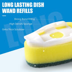 Dish Wand Refills 16Pack, Dishwand Sponges Replacement Heads,Common Compatible Dish Wand Heads, Durable Dish Wand Scrubber Sponge for Kitchen Cleaning