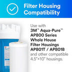 3M Aqua-Pure Whole House Replacement Water Filter Cartridge AP817, for use with AP801 Housing, 25 Micron, Reduces Chlorine, Taste and Odor