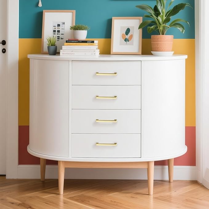 10 Pack 5 Inch(128mm) Hole Center Gold Modern Cabinet Pulls Kitchen Cabinet Handles Kitchen Cabinet Hardware Timeless Drawer Pulls for Dresser Cupboard Wardrobe, P-Gold(5x10)