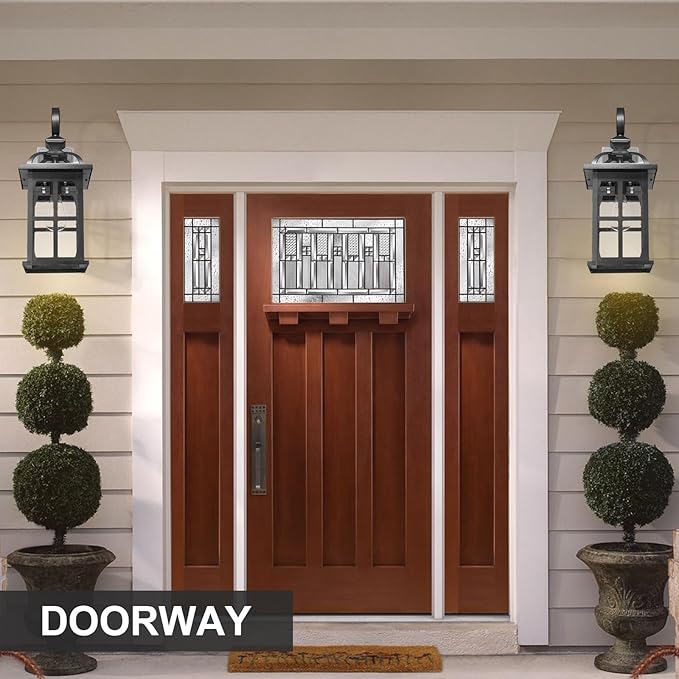 Darkaway 2pcs Large Outdoor Wall Light, 22inch Exterior Light Fixture with Seeded Glass, Aluminum Outside Lights Sconces Exterior Lighting for House Porch Patio Doorway