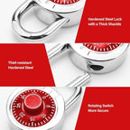 Combination Padlock,Lock for Gym and School Lockers Safe,Red Turntable,Mini Combination Lock(Pack of 1)