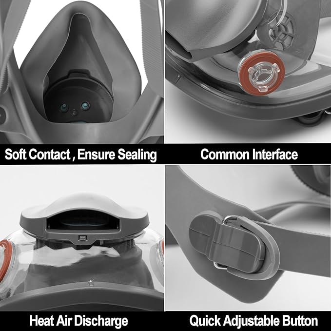 RANKSING Reusable Respirator Full Gas Mask Full 6800 with Filters for Dust, Asbestos, Chemicals while Painting, Spraying