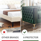 X-Protector Furniture Cups - 4 PCS 3" - Non Slip Furniture Pads for Hardwood Floors - Transparent Floor Protectors - Bed Stoppers to Prevent Sliding - Keep Furniture from Sliding on Floor! (Square)