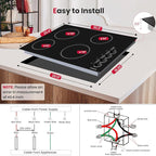 GASLAND Chef 30 Inch Electric Cooktop 4 Burners, Electric Ceramic Cooktop CH77BS, 7 Power Levels, Built-in Radiant Electric Stovetop, Mechanical Knob Control, Hot Surface Indicator, Hardwired, 240V