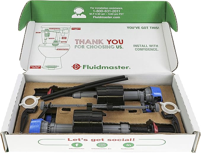 Fluidmaster 400H-5003 Performax Universal Toilet Fill Valve with Tank and Bowl Water Control 2-Pack, Blue