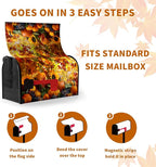 Fall Autumn Pumpkin Mailbox Covers Magnetic Standard Size 21x18 Inch Harvest Maple Leaves Letter Box Cover Fall Mailbox Post Box Wraps Yard Garden Decorations