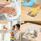 Swedish Dishcloths for Kitchen, 6PCS Wine Swedish Dish Cloths Gift Set, Vintage Reusable Washable Absorbent Dish Towel for Home Cleaning(7.8 X 7 Inches)