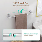 USHOWER Polished Chrome Bathroom Accessories Set, 18-Inch Towel Bar Set Wall Mounted, Durable SUS304 Stainless Steel Bathroom Hardware Set, 4-Piece