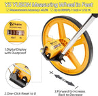 12 Inch Measuring Wheel in Feet with Stronger Triangle Bracket, Rolling Measuring Wheel for Construction, Digital Measure Wheel with Tape Measure and Canvas Carrying Bag, Up to 10000 Ft