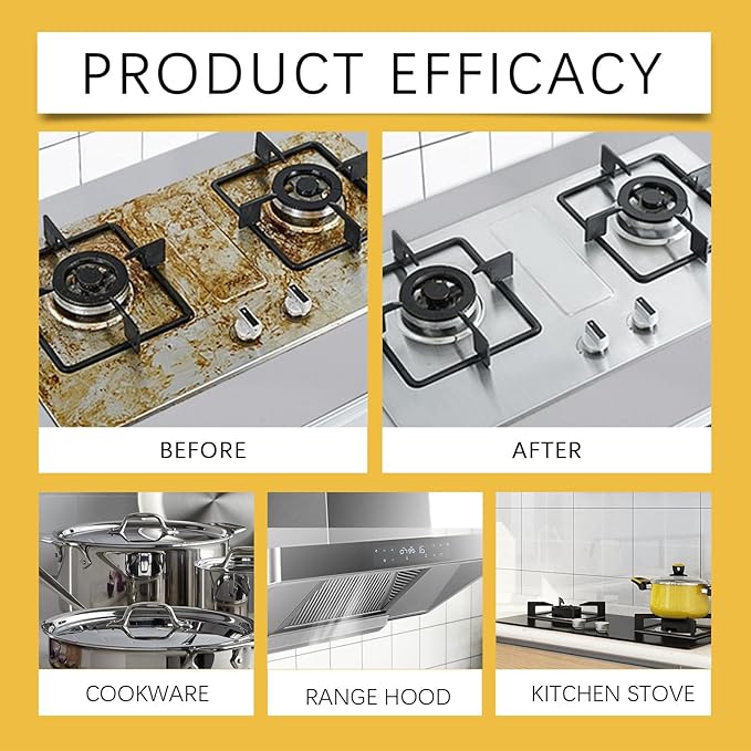 Greasy Dirt Clean Spray, Degreaser Cleaner Heavy Duty, Kitchen Cleaner, All Purpose Stain Removal Cleaners, Oven And Grill Cleaners Clean Up Kitchen Oil Stains(2, pc-120ml)