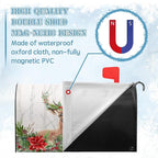Xmas Deer Mailbox Covers Magnetic Large Size Winter Floral Mailbox Wraps 21x25.5 Inch Oversized Christmas Deer Post Box Cover Outside Decorations for Garden Yard