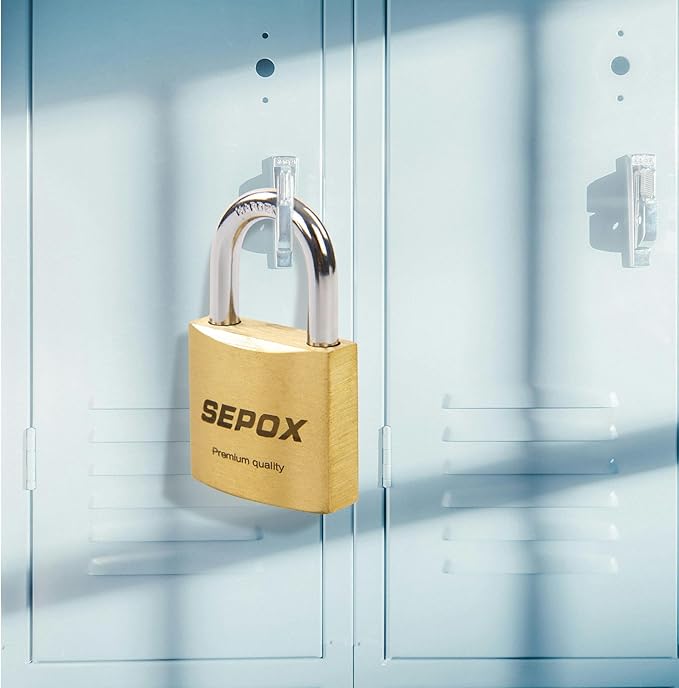 SEPOX® 3Pcs Pack Heavy-Duty Solid Brass Padlocks with Same Keys 4Pcs, Weather Proof Body 40mm 1-9/16", Anti-Rust & Anti-Cut Shackle, Outdoor Lock & Key, Keyed Alike for Gates, Shed, Fence, Gym Locker
