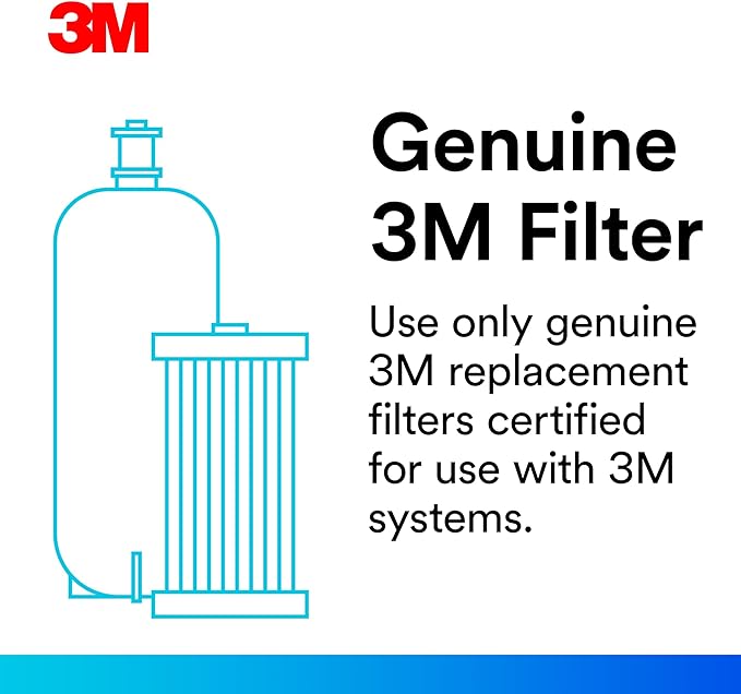 3M HF25-S High Flow Series 3M Genuine Replacement Filter Cartridge for ICE125-S Water Filter System, Reduces Chlorine, Taste and Odor, Scale, and Particulate 1 Micron, 1.5 gpm, 5615203