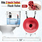 Toilet Flusher Replacement Kit, 2-Inch Toilet Flusher Repair Kit Include Adjustable Fill Valve with Flapper, Flush Handle Lever, Gasket and Bolts, Anti-Siphon Repair Parts Inside Tank (1 Set)