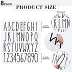 8 Sheets Vinyl Letter Stickers Waterproof Self Adhesive Letter Numbers Alphabet Modern Mailbox Numbers Sticker for Back to School DIY Mailbox House Home Business Address(2 Inch,Black)