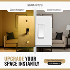 4-Gang Satin Solid Brass Plated Toggle Switch, 15A 120V AC Wall Mount, 3-Way Compatible Vintage Style Single Pole with Faceplate & Switch Module