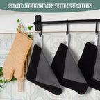 SINLAND Microfiber Dish Cloth for Washing Dishes Dish Washing Rags Best Kitchen Washcloth Cleaning Cloths Wash Cloths with Poly Scour Side 7.87Inchx7.87Inch 10 Pack Black