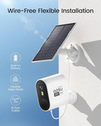 aosu Add-on Cam, 3K/5MP, Solar Powered, Up to 4PCS Security Cameras Can be Connected to 1 Homebase, Requires SolarCam/WirelessCam System's Homebase (Not Doorbell Homebase)