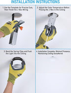 TORCHSTAR 3 Inch 5CCT Anti Glare LED Recessed Lights with J-Box, Trimless Gimbal LED Recessed Ceiling Light, Deep Trim Canless Downlight, 2700-5000K Selectable, Ultra Narrow Frame, ETL FCC, Pack of 4