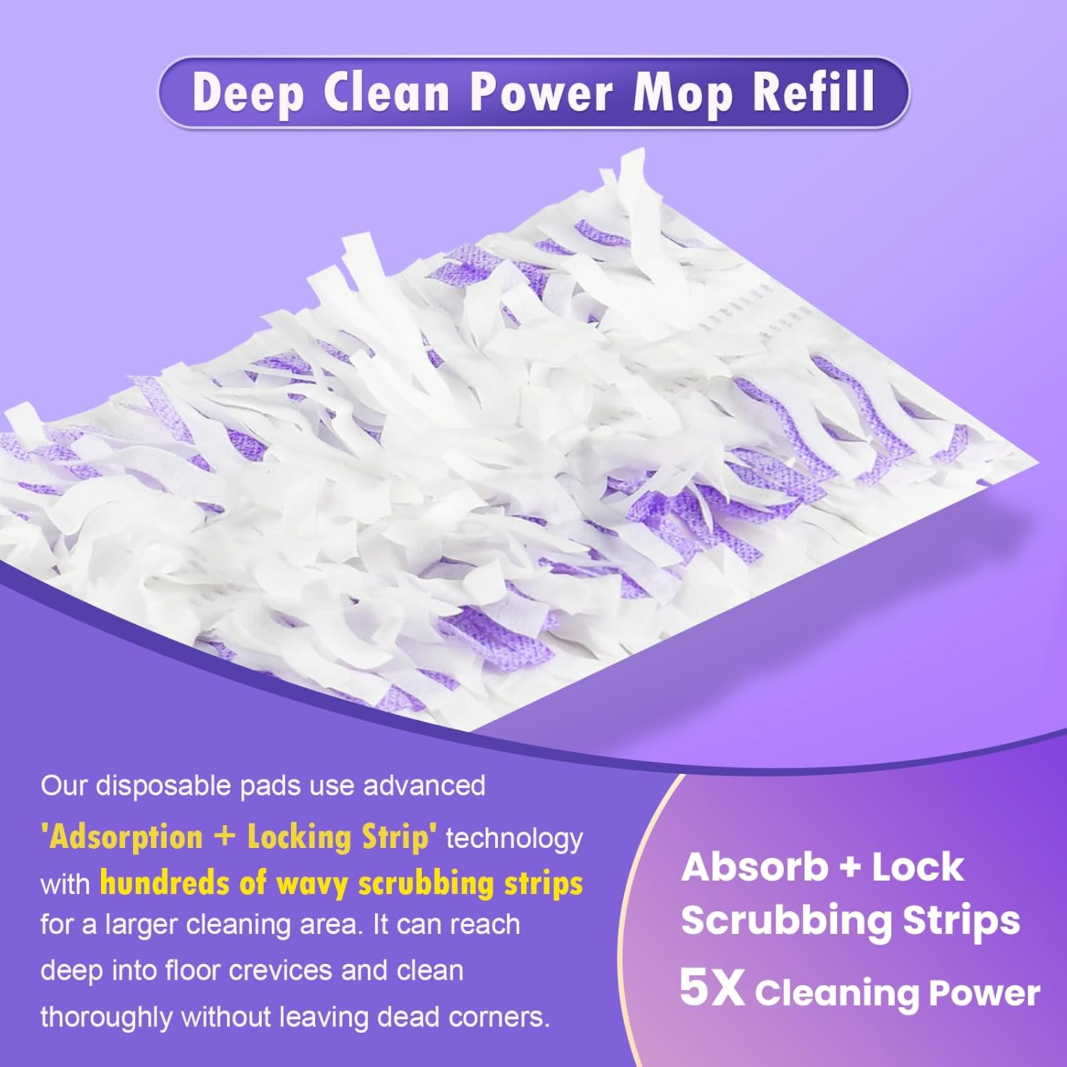 20 Count Disposable Mopping Pad Refills for Swiffer Power Mop Pads Refills, Unscented Spray Cleaning Repalcement Pads