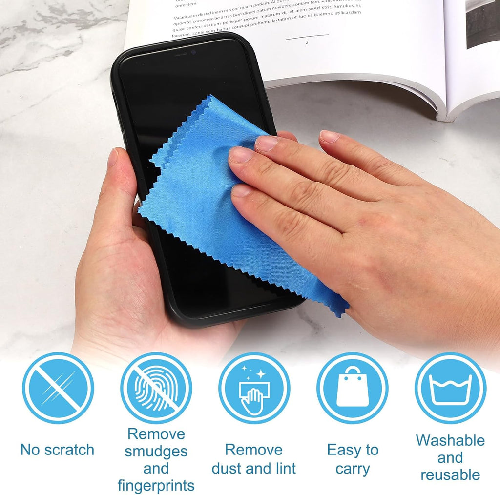 PATIKIL Eyeglass Microfiber Cleaning Cloth 5.5"x5.5", 100 Pack Glasses Cleaning Cloth Soft Wipe Screen Cloth for Camera Lens Eyeglasses Screens, Gray