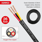 16 Gauge Wire 3 Conductor,16 AWG Electrical Wire Stranded PVC Cord Oxygen-Free Copper Cable,26FT 3 Core Pure Copper Flexible Cable Wire for LED Lamp Lighting Strips Automotive (16AWG-3C, 26FT)…