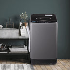 17.7 lbs Full Automatic Washing Machine with LED Display Compact Drain Dump, 10 Wash Programs and 8 Water Levels Ideal for Dorms, Apartments, RV, Grey (KB03-GREY6-3)