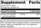 Metagenics Zinc A.G. - Highly Absorbable - 20 mg Zinc - for Immune Support, Bone Health & Energy Metabolism* - Zinc Arginate & Zinc Glycinate - Non-GMO & Gluten-Free - 60 Tablets