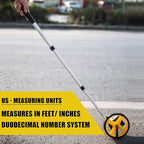 Zozen Measuring Wheel in Feet and Inches, 6-inch Measure Wheel - Telescopic/Mechanical/One Key to Reset/Starting Point Arrow and Cloth Carrying Bag, Measurement Up to 10,000Ft.