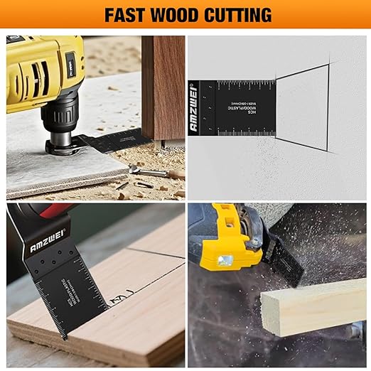 100Pcs Oscillating Tool Blades, Professional Universal Oscillating Saw Blades Wood Metal Cutting, Multitool Blades Compatible with Dewalt, Milwaukee, Dremel, Ryobi, Bosch