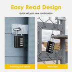 Combination Lock Outdoor with Key Outdoor Waterproof, 4 Digit Padlock for School Gym Sports Locker,2 Pack Padlock with Hasp Storage, Combination Padlock, Cabinet Doors, Fence, Garage
